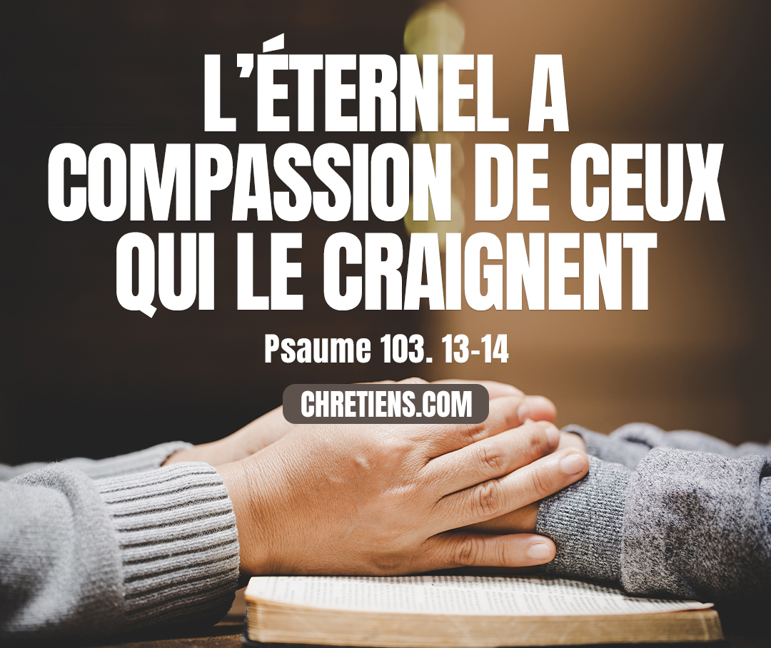 L’Éternel a compassion de ceux qui le craignent. Psaumes 103:13