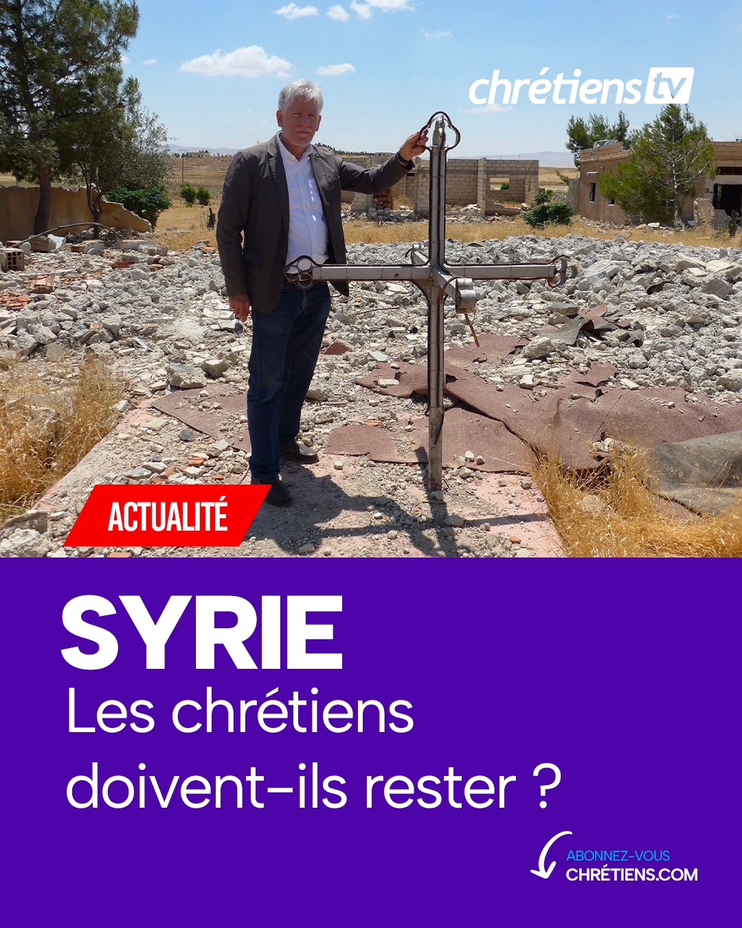 Depuis la Méditerranée jusqu’en Irak, une immense région a été nettoyée religieusement. De nombreuses églises ont été profanées ou détruites, comme ici dans un petit village au bord de la rivière Khabour, au nord-est de la Syrie. (csi)