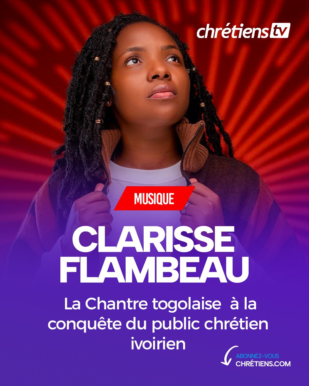 La musique gospel togolaise s'exporte en Côte d'Ivoire avec éclat. Clarisse Flambeau, la nouvelle étoile montante de la musique chrétienne togolaise, est en Côte d'Ivoire pour présenter son tout premier album au public ivoirien.