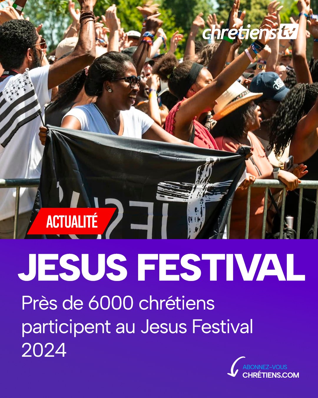 Près de 6000 chrétiens ont participé à la troisième édition du Jesus Festival qui s’est tenu du 5 au 7 juillet 2024 au parc du Moulin Liron à Paray-le-Monial en France.