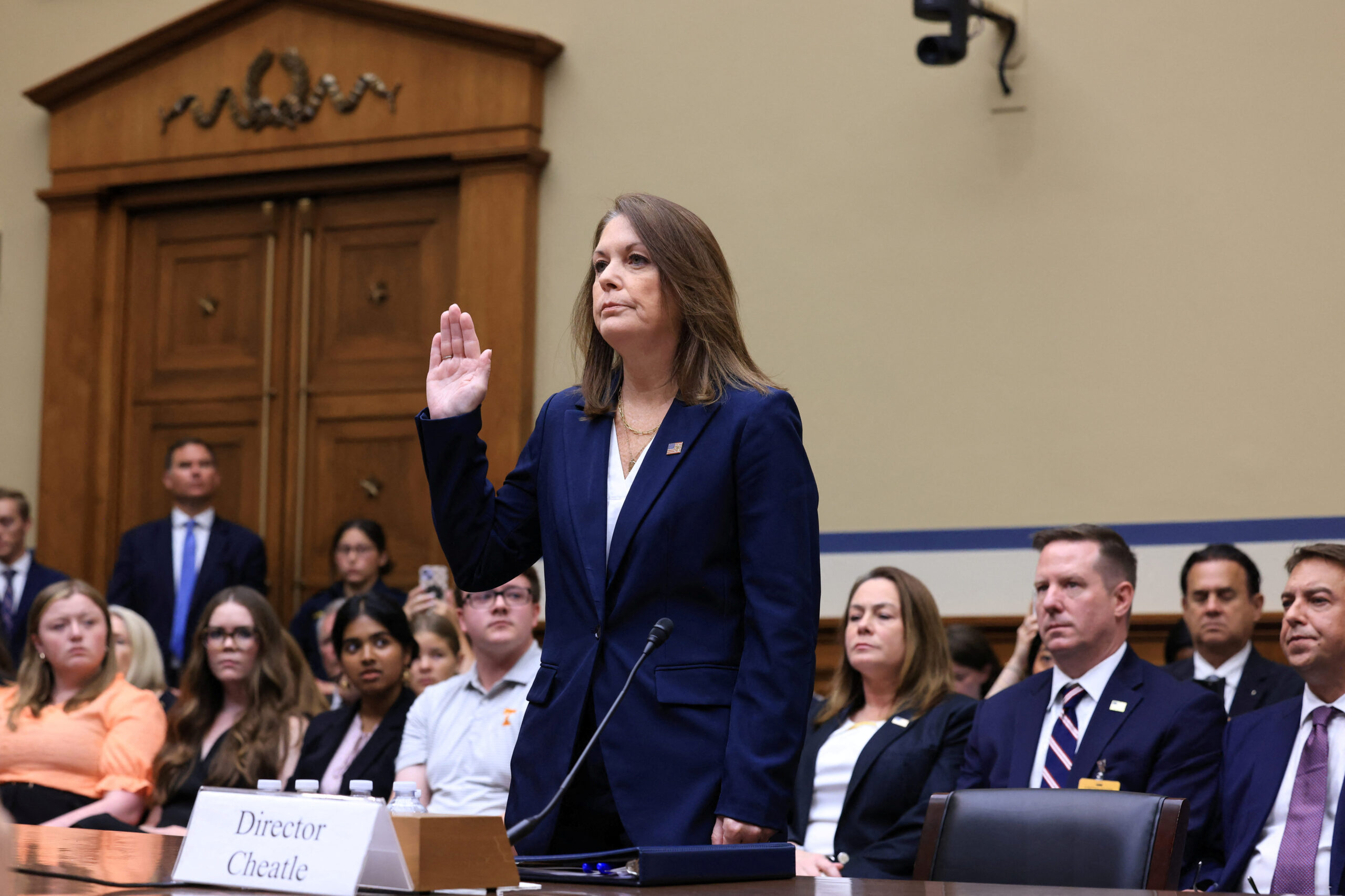 La directrice du Secret Service américain, Kimberly Cheatle. /Photo prise le 22 juillet 2024/REUTERS/Kevin Mohatt