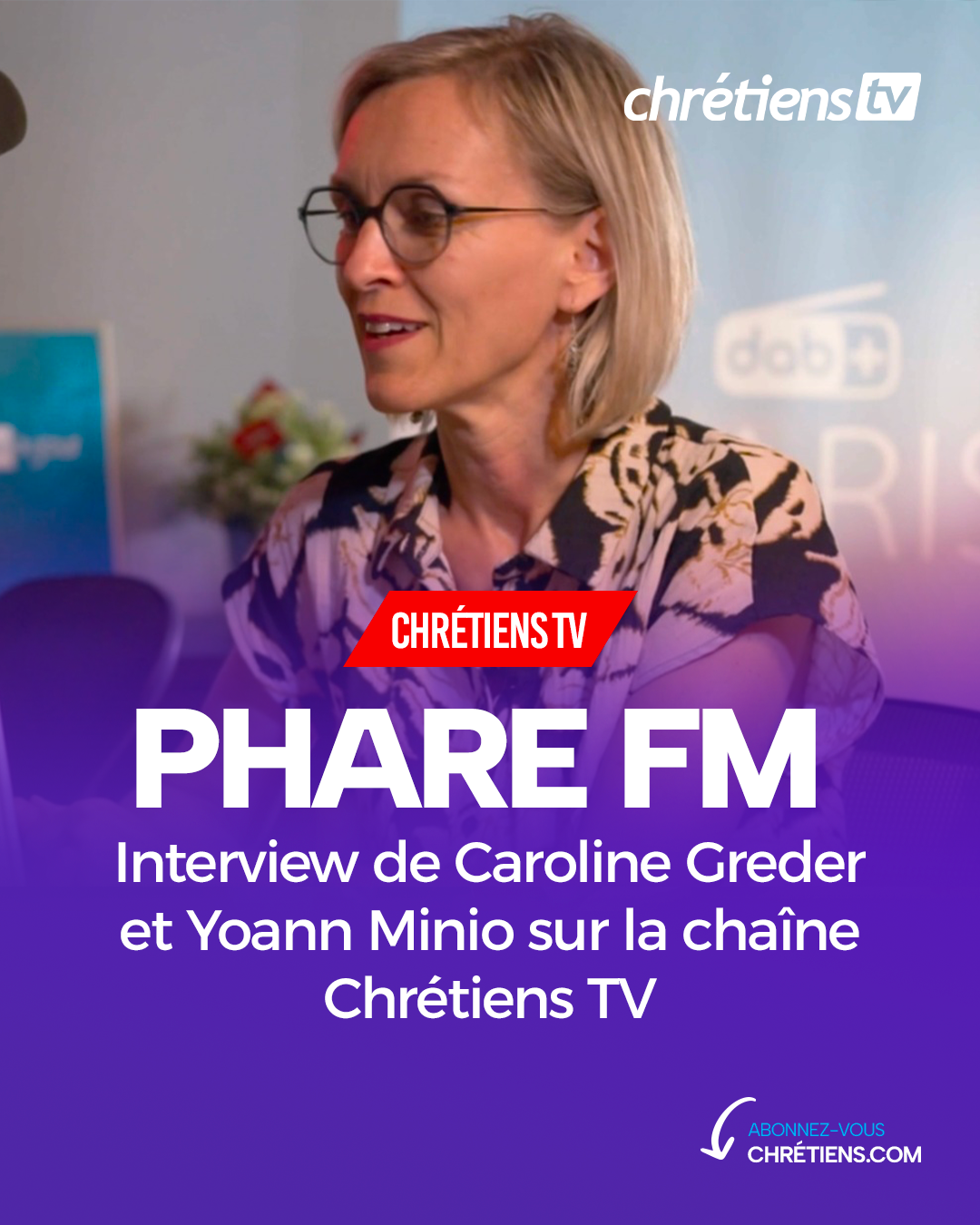 A l'occasion des 35 ans d'existence de PHARE FM, Caroline Greder, chargée de la collecte des dons chez PHARE MEDIA, a accordé une interview à Guillaume Pitiddu pour Chrétiens TV, chaîne de télévision chrétienne par satellite.