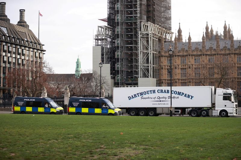 Brexit: Des camions de crustacés devant Downing Street pour protester contre la bureaucratie