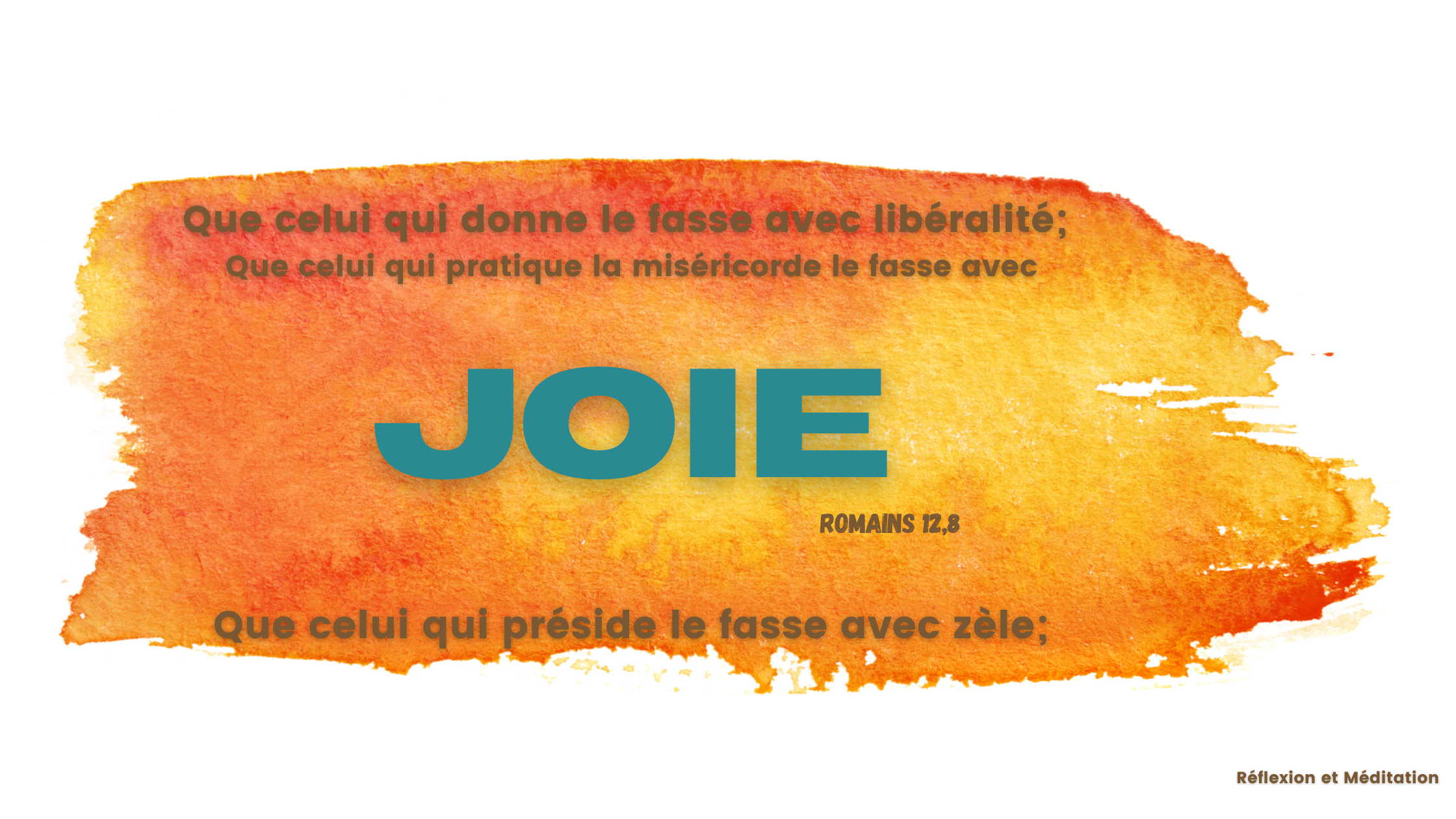 Que celui qui donne le fasse avec libéralité; que celui qui préside le fasse avec zèle; que celui qui pratique la miséricorde le fasse avec joie Romains 12,8 Commentaires de la Bible Annotée interlinéaire