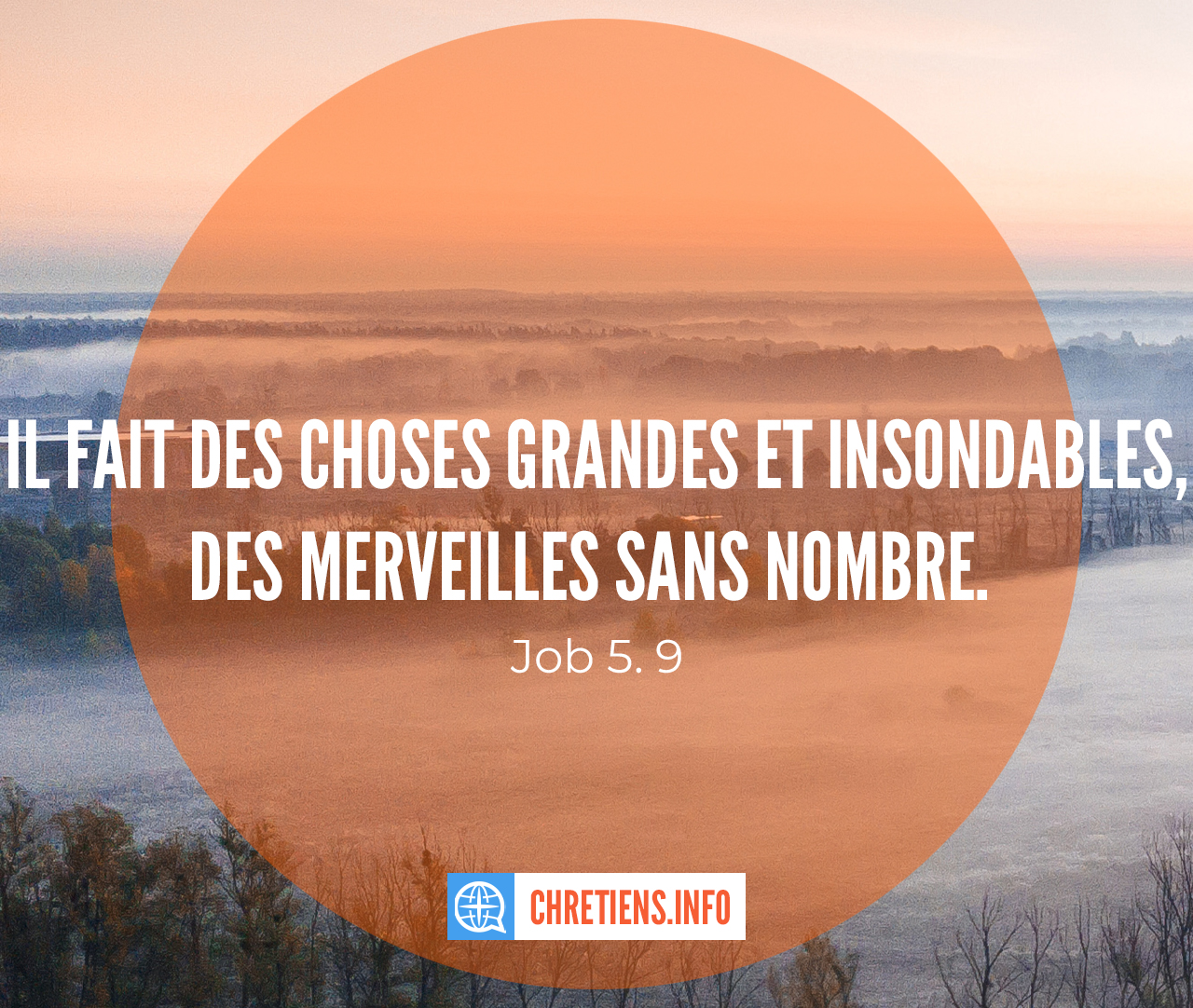 Job 5:9 Louis Segond 1910 - Il fait des choses grandes et insondables, Des merveilles sans nombre ;