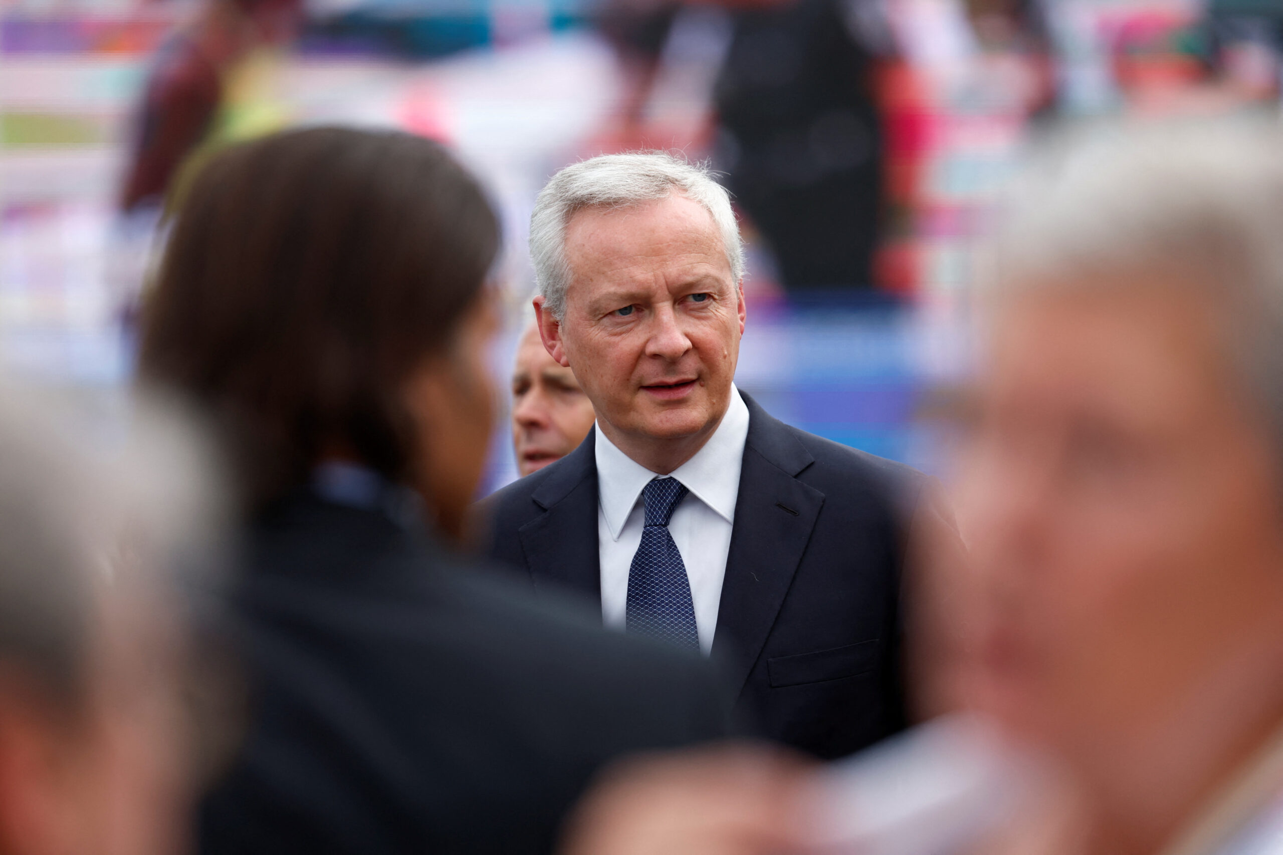 Bruno Le Maire, ministre français de l'Economie, lors d'un défilé militaire à Paris. /Photo prise le 14 juillet 2023/REUTERS/Gonzalo Fuentes