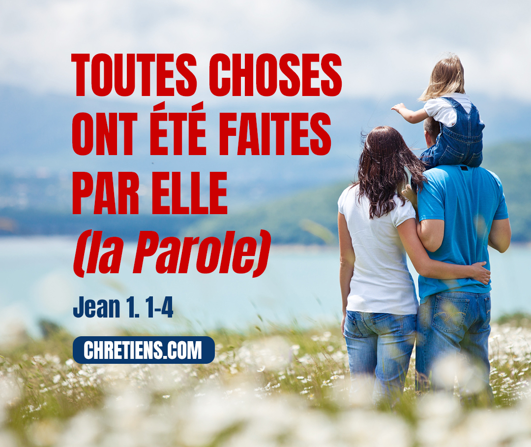 Jean 1:3 - Toutes choses ont été faites par elle, et rien de ce qui a été fait n’a été fait sans elle.