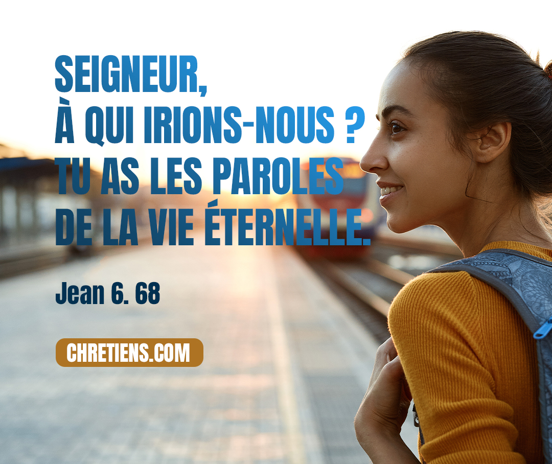 « Simon Pierre lui répondit : Seigneur, à qui irions-nous ? Tu as les paroles de la vie éternelle. Et nous avons cru et nous avons connu que tu es le Christ, le Saint de Dieu. » (Jean 6:68-69)