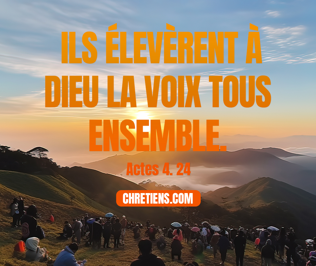 Lorsqu’ils l’eurent entendu, ils élevèrent à Dieu la voix tous ensemble, et dirent : Seigneur, toi qui as fait le ciel, la terre, la mer, et tout ce qui s’y trouve, Actes 4:24