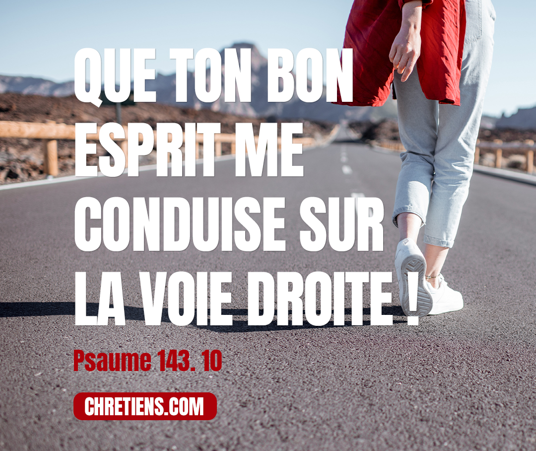 Enseigne-moi à faire ta volonté ! Car tu es mon Dieu. Que ton bon esprit me conduise sur la voie droite ! Psaumes 143:10