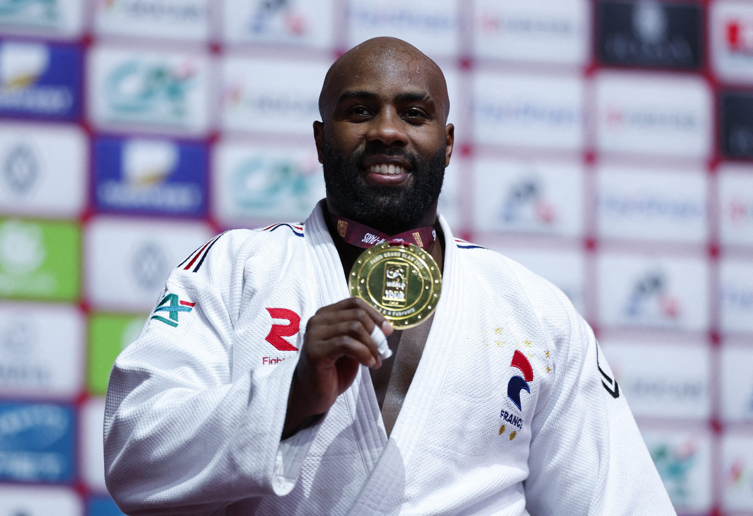 Teddy Riner a été sacré pour la 8e fois au Tournoi de Paris /Photo prise le 4 février 2024/REUTERS/GONZALO FUENTES