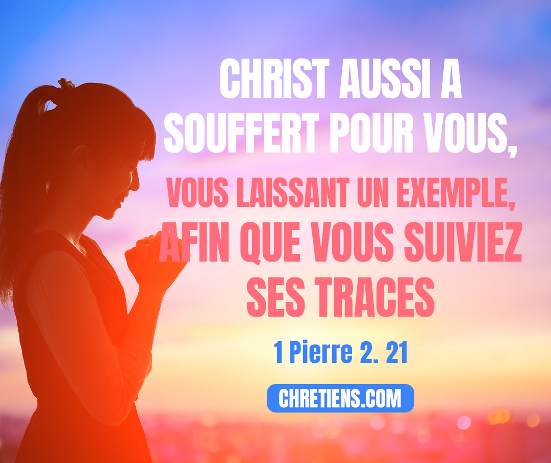 Et c’est à cela que vous avez été appelés, parce que Christ aussi a souffert pour vous, vous laissant un exemple, afin que vous suiviez ses traces. 1 Pierre 2:21