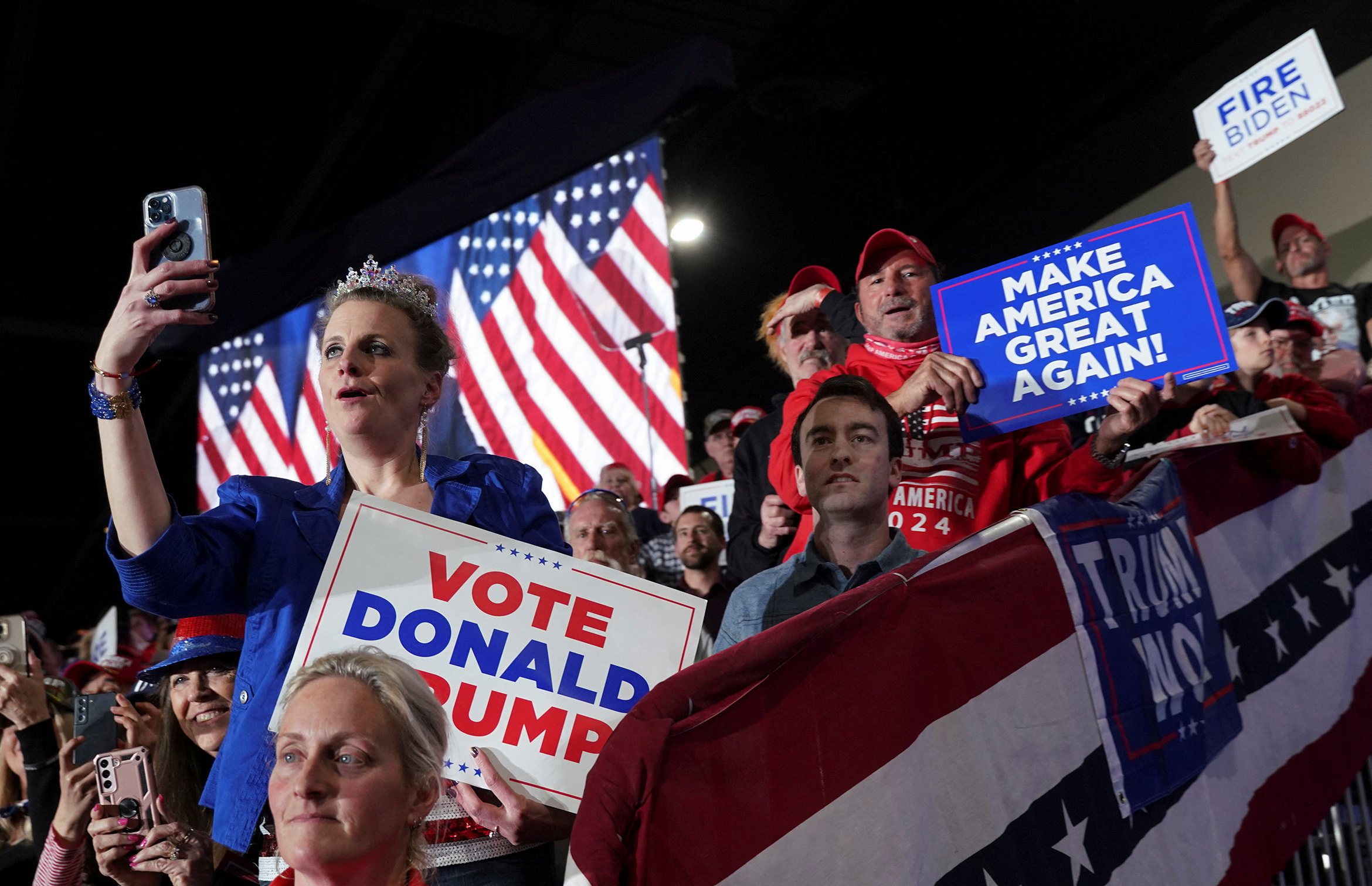 Un rassemblement de campagne du candidat républicain à la présidence et ancien président des États-Unis Donald Trump, à Richmond, Virginie, États-Unis. /Photo prise le 2 mars 2024/REUTERS/Jay Paul/