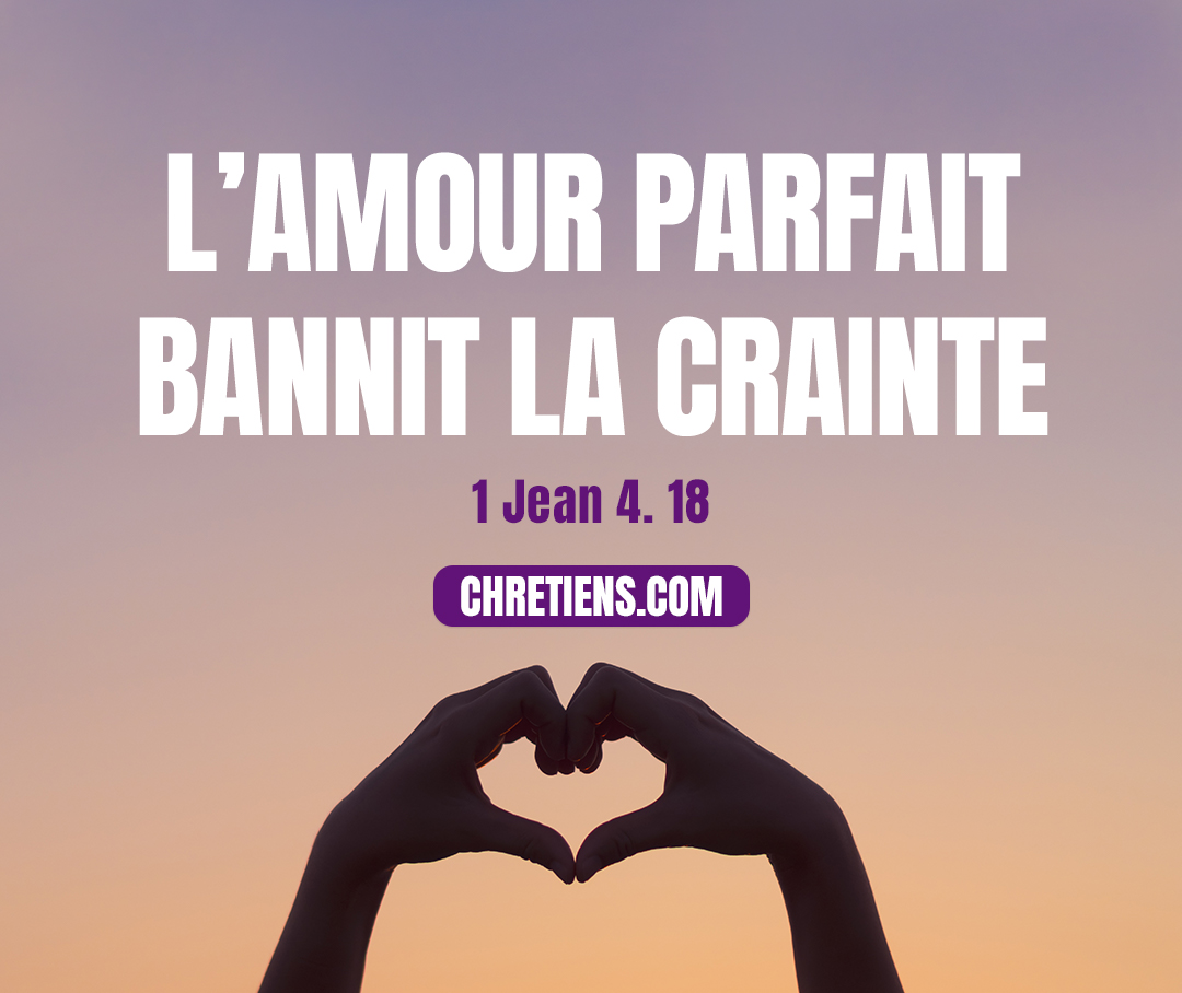 La crainte n’est pas dans l’amour, mais l’amour parfait bannit la crainte ; car la crainte suppose un châtiment, et celui qui craint n’est pas parfait dans l’amour. 1 Jean 4:18