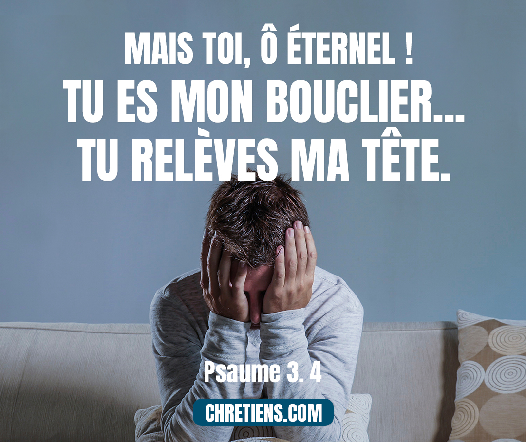 Mais toi, ô Éternel ! Tu es mon bouclier, Tu es ma gloire, et tu relèves ma tête. Psaumes 3:3-4 