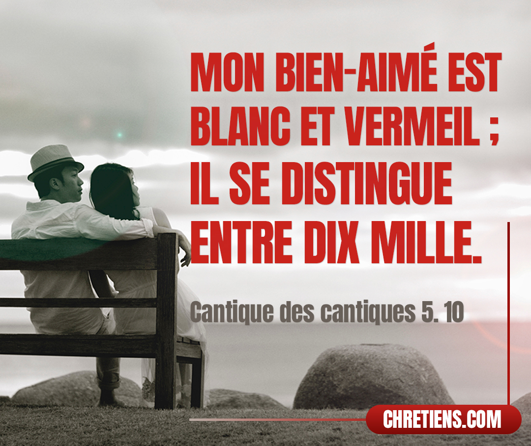 Mon bien-aimé est blanc et vermeil ; Il se distingue entre dix mille. Cantique des Cantique 5:10