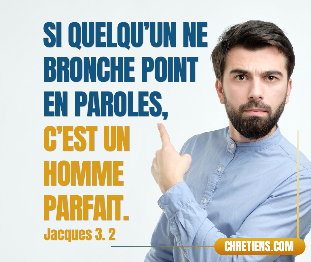 Nous bronchons tous de plusieurs manières. Si quelqu’un ne bronche point en paroles, c’est un homme parfait, capable de tenir tout son corps en bride. Jacques 3:2