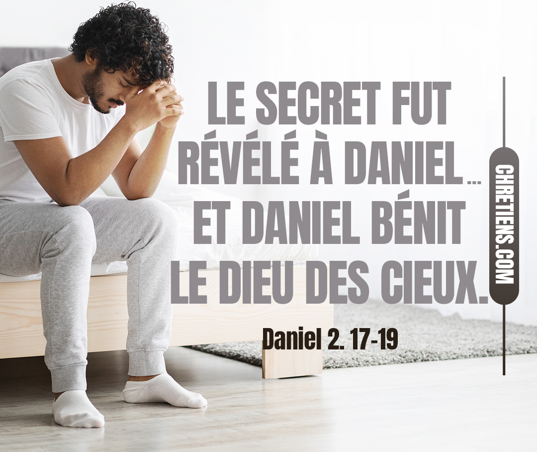 Alors le secret fut révélé à Daniel dans une vision pendant la nuit. Daniel 2:19