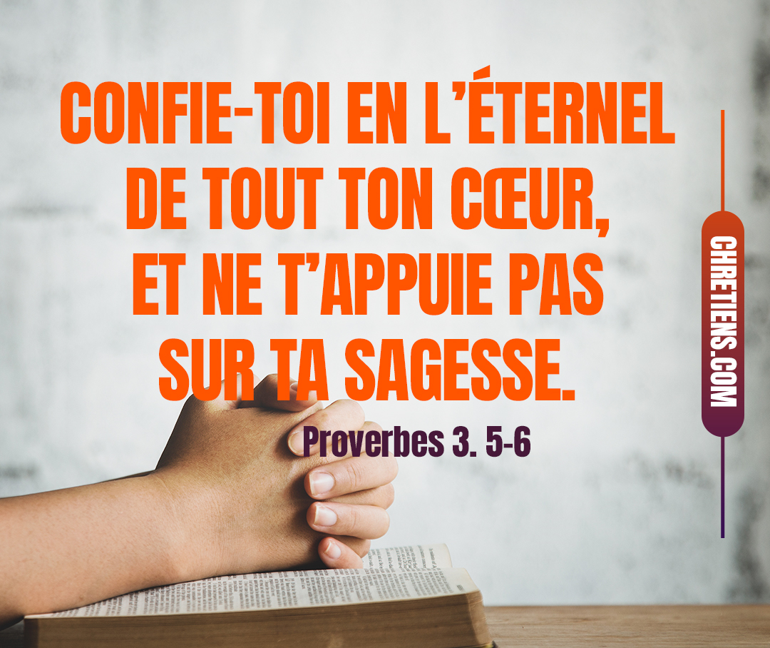 Confie-toi en l’Éternel de tout ton cœur, et ne t’appuie pas sur ta sagesse. Proverbes 3:5