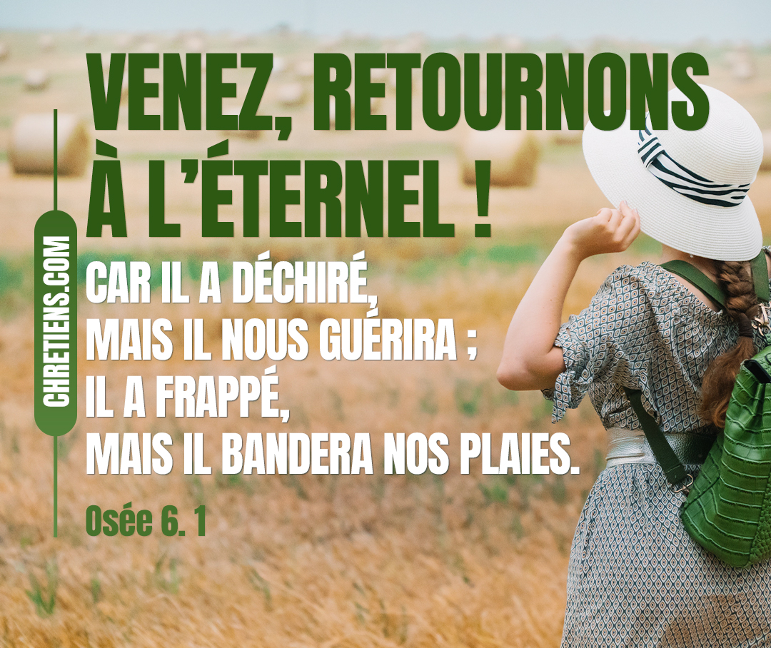 Venez, retournons à l’Éternel ! Car il a déchiré, mais il nous guérira. Osée 6:1