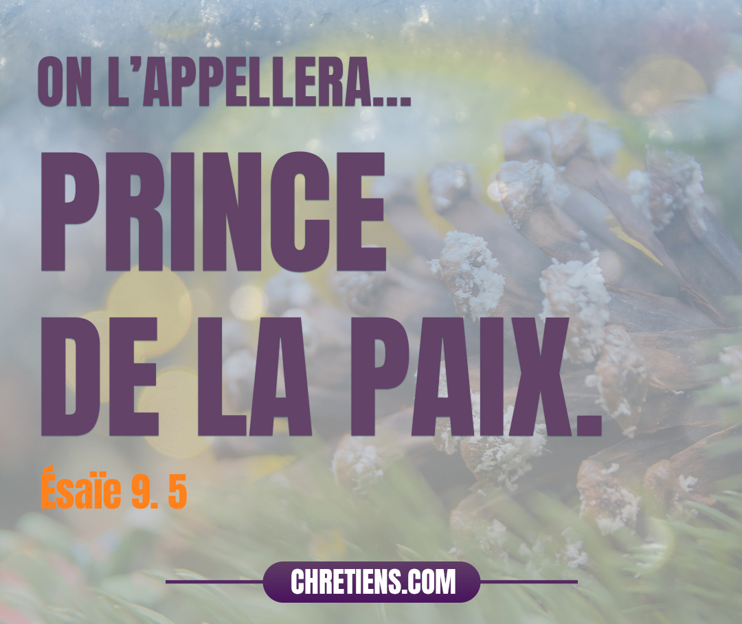 Car un enfant nous est né, un fils nous est donné, Et la domination reposera sur son épaule ; On l’appellera Admirable, Conseiller, Dieu puissant, Père Éternel, Prince de la paix. Esaïe 9:6 