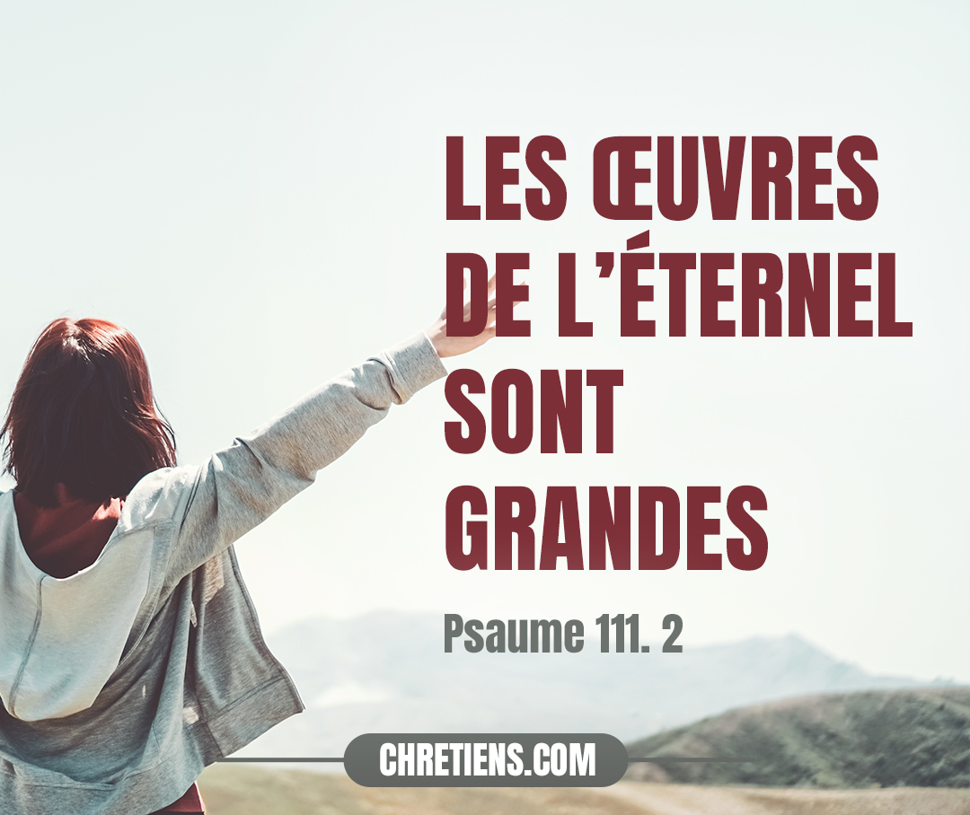 Les œuvres de l’Éternel sont grandes, recherchées par tous ceux qui les aiment. Psaumes 111:2 