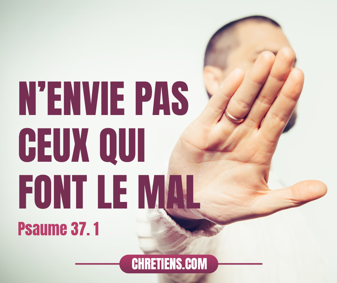 De David. Ne t’irrite pas contre les méchants, N’envie pas ceux qui font le mal. Psaumes 37:1 