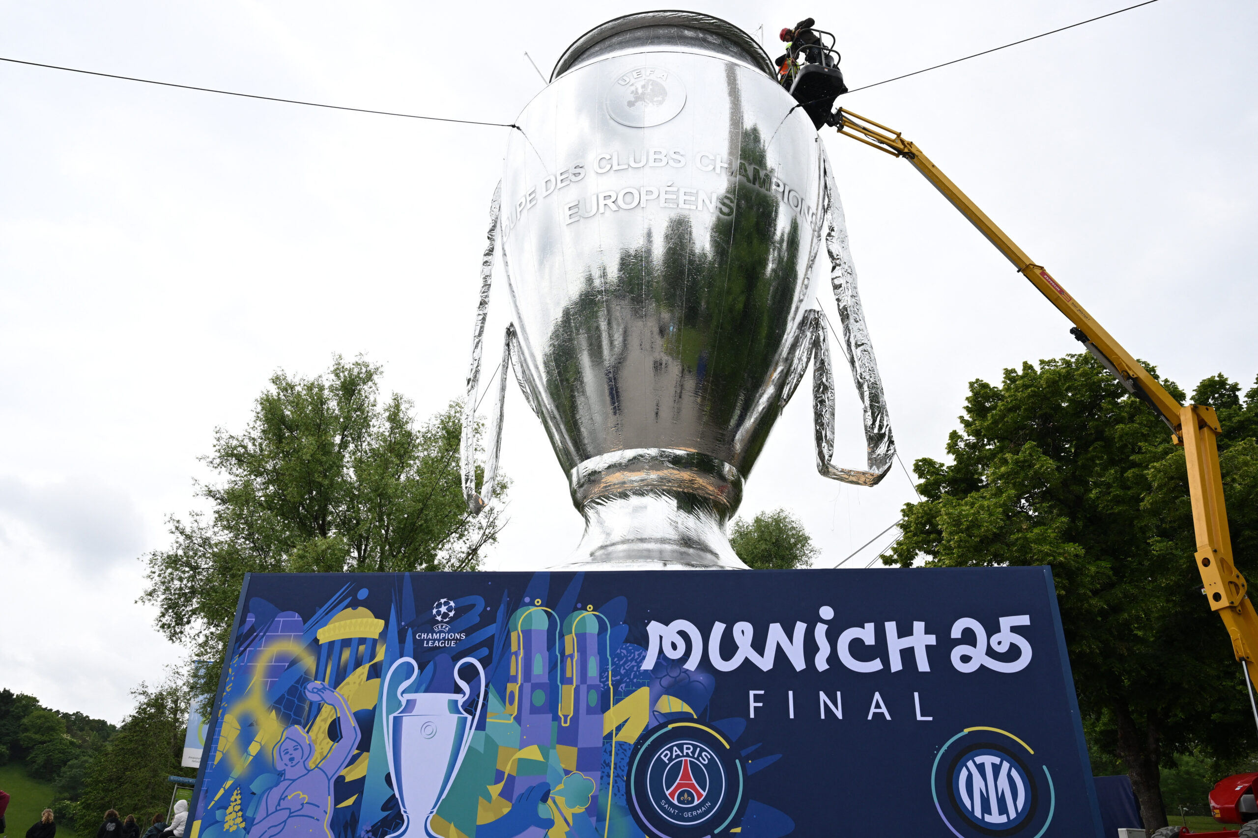 Avant-première de la finale de la Ligue des Champions, organisée par l'UEFA, au Parc Olympique de Munich, en Allemagne. /Photo prise le 29 mai 2025/REUTERS/Angelika Warmuth